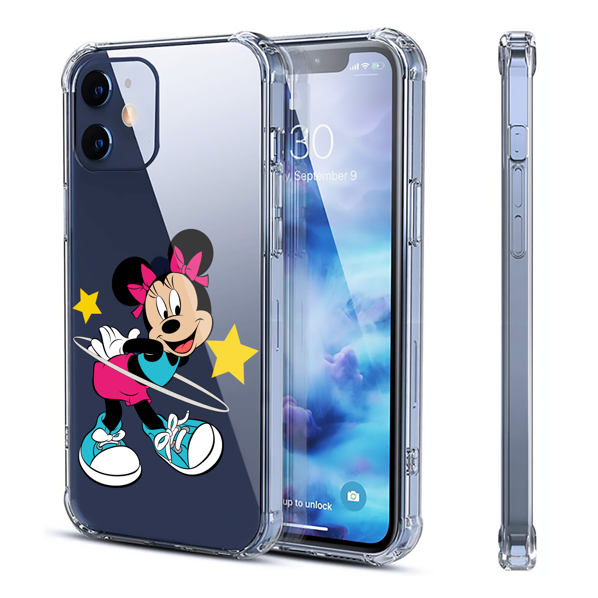 （画像用） ミッキーマウス Mickey Mouse 【iPhone 12シリーズ対応】透明スマホケース（クリアソフトケース）